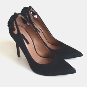 Topshop Elegant Black Suede Leather 5" High Heels 38 (7.5)
